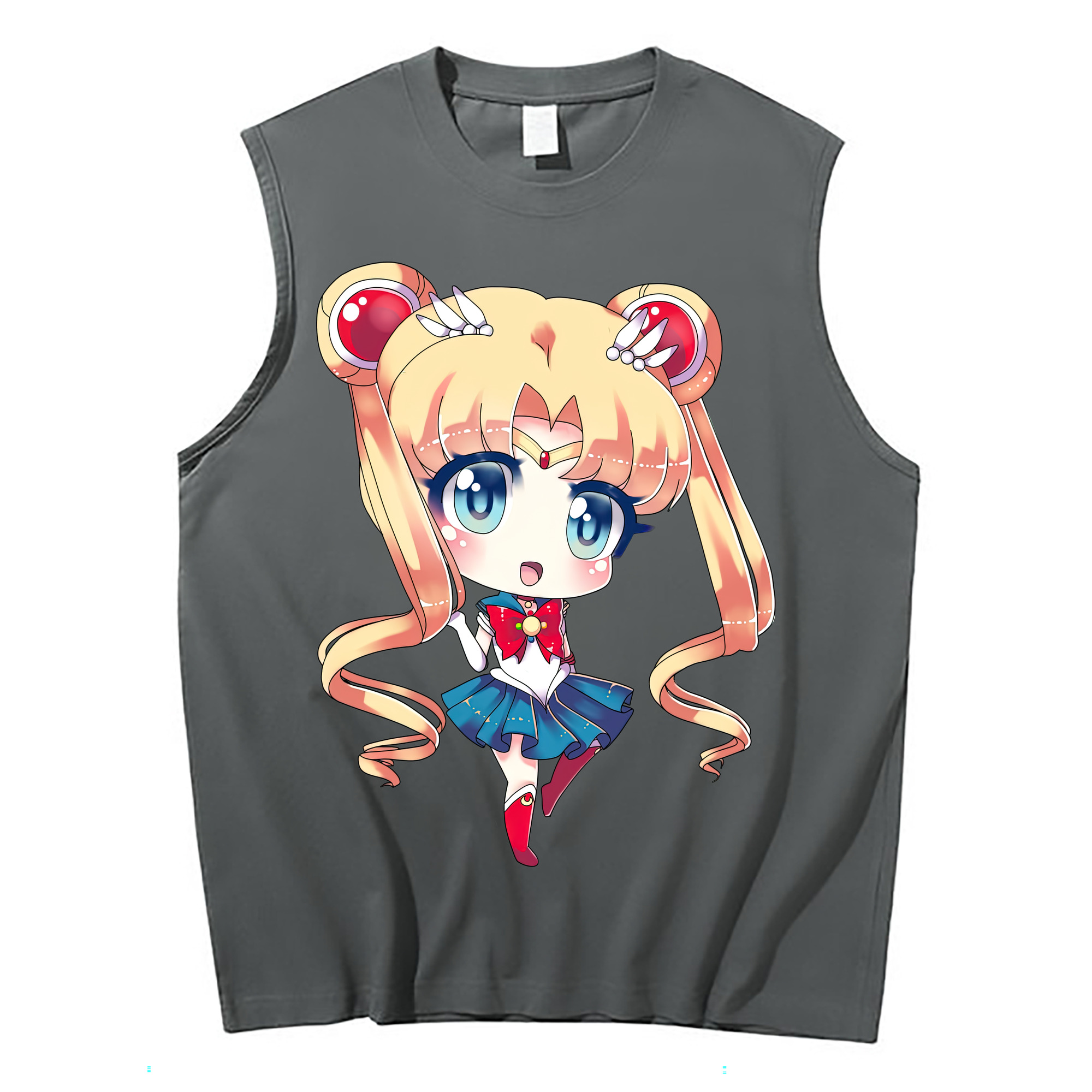 （画像用） 美少女戦士セーラームーン 月野 うさぎ つきの うさぎ Sailor Moon Tsukino Usagi コットン100％タンクトップ（フロントプリント）